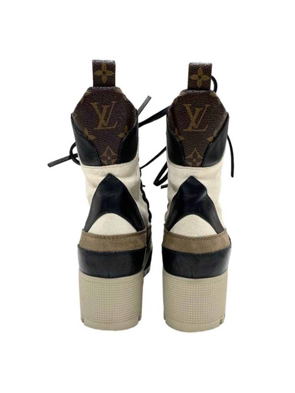 Louis Vuitton Laurie Line Monogram Boots Short Shoes Suede Leather Off - Picture 5 of 10